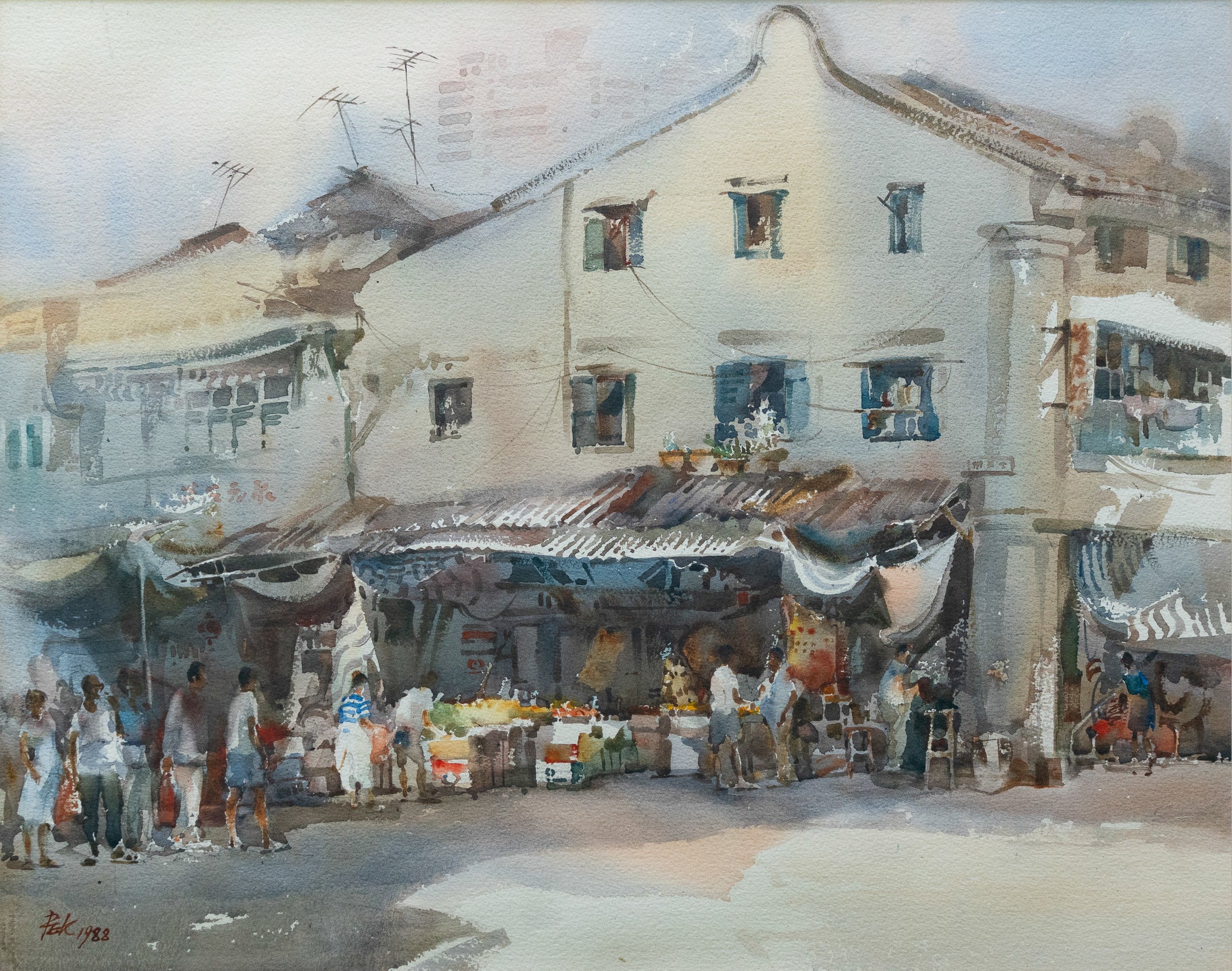Peh Eng Seng, Untitled (Market Scene), 1988
