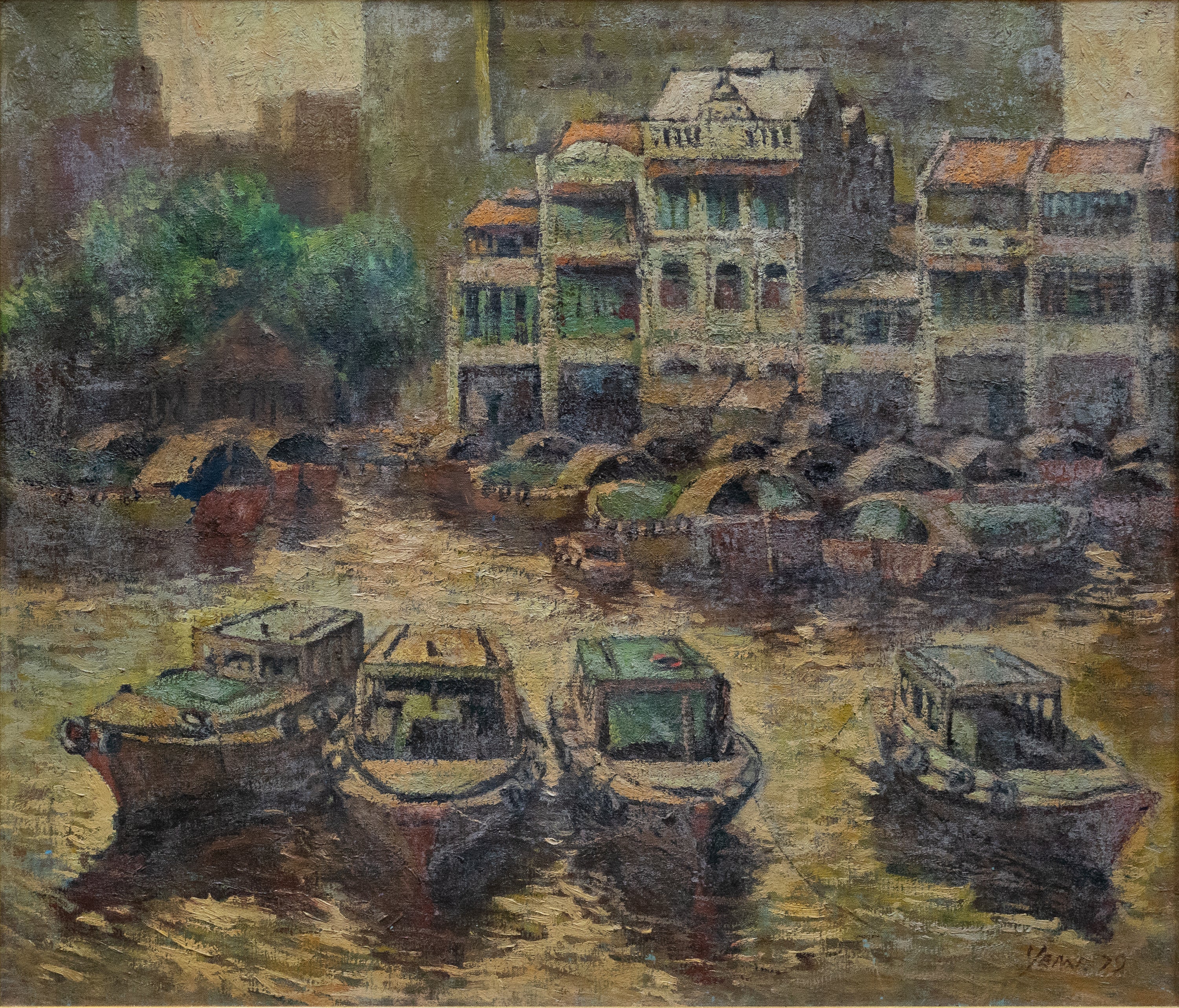 Wang Yan Yan, Singapore River Scene, 1979