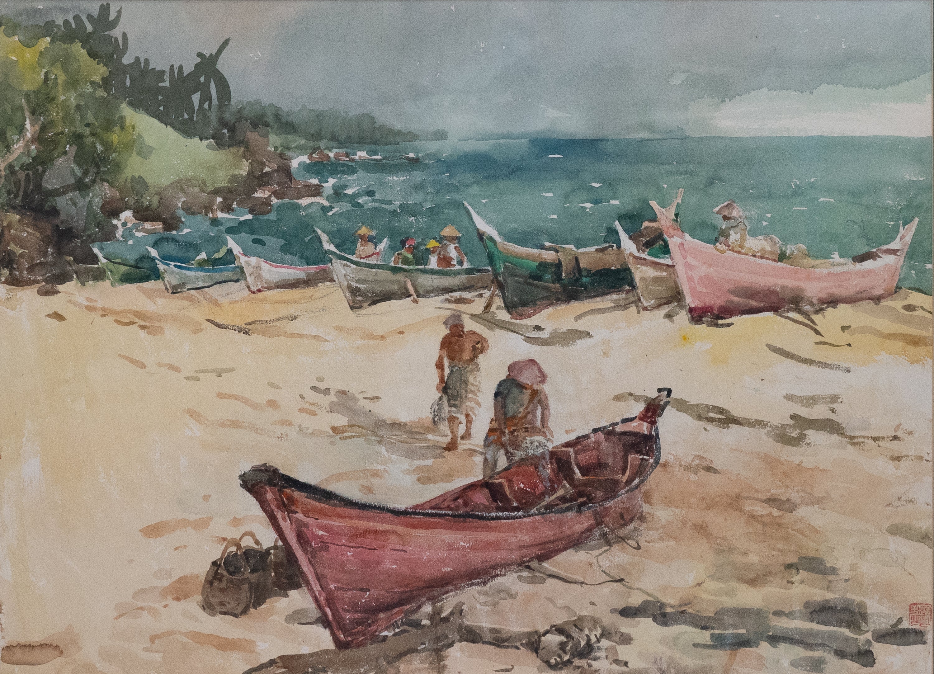 Chen Chong Swee, Mooring Sampans, Undated