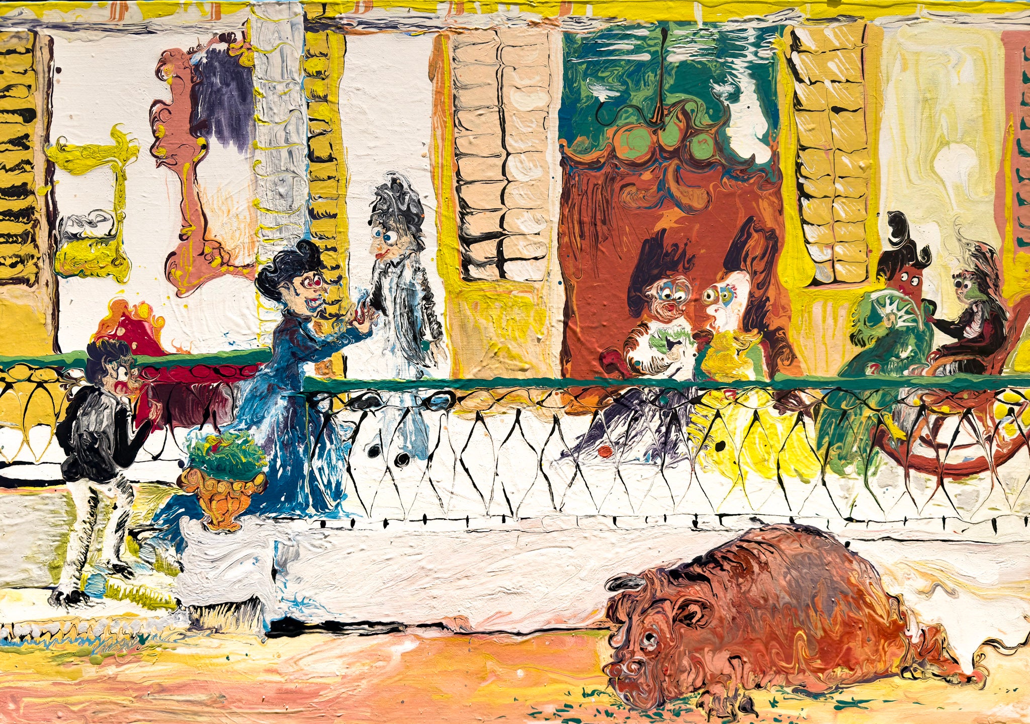 Ardi Gunawan, Gossip with a Tired Hippo (After Josias Cornelis Rappard), 2022