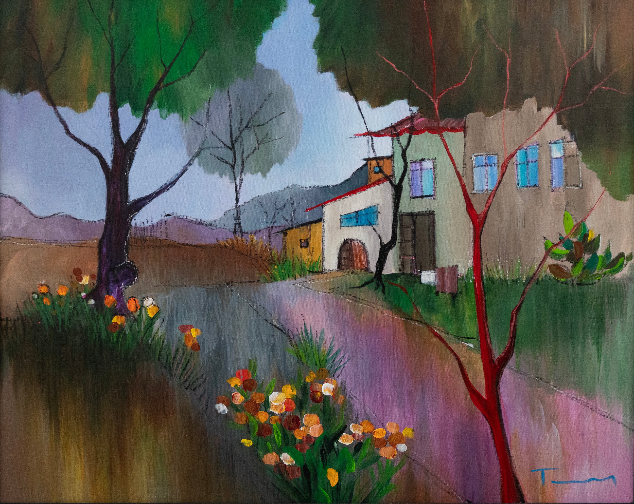 Itzchak Tarkay, Autumn in the Country, 2006