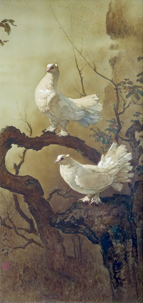 Lee Man Fong, Two Doves, Undated