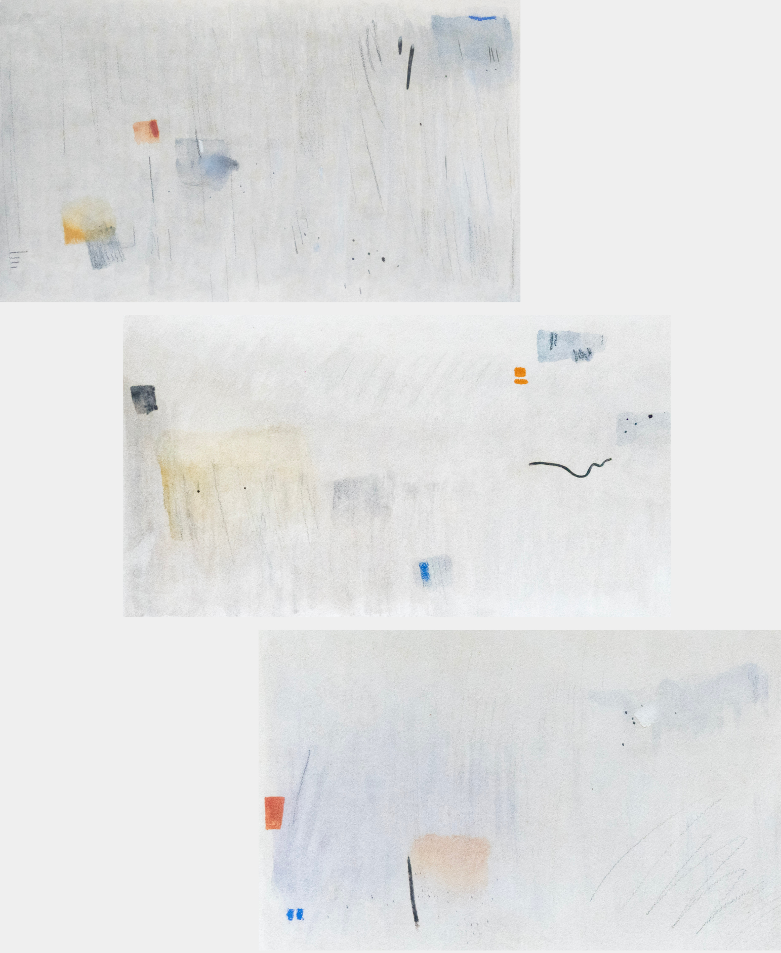Lin Hsin Hsin, Breeze, Whisper, Chirps & Twitters (Triptych), 1988